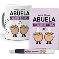 mundohuevo Pack Original y Personalizado Familiar a Abuelas. A la Abuela no se letocan los Huevos. Libreta- boligrafo y…